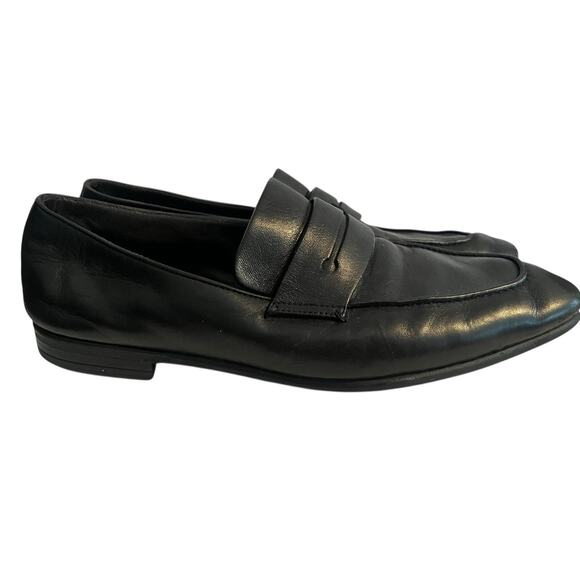 ERMENEGILDO ZEGNA L\'Asola Penny Loafers •Men US 8.5•Black Lambskin Leather Italy main image 5